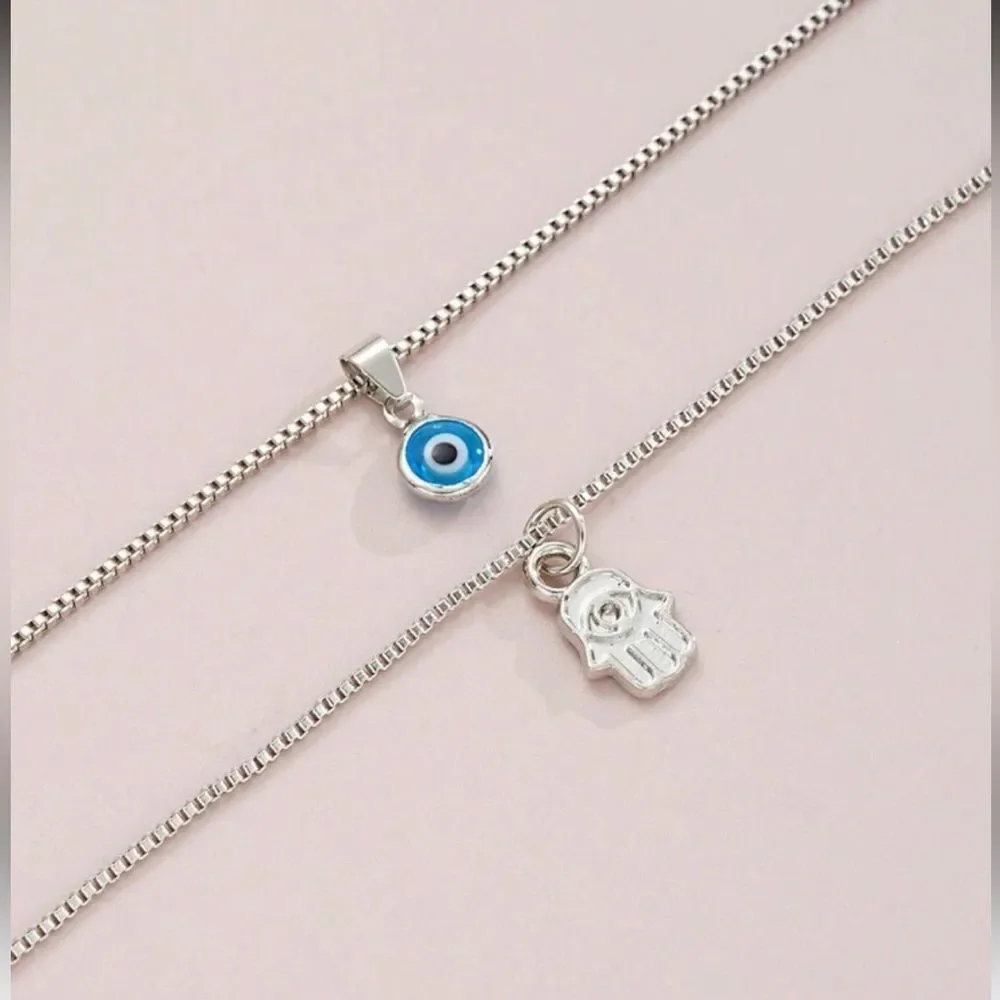 Evil Eye and Hamsa necklace A1497